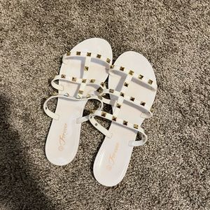White Jelly Slide Sandals